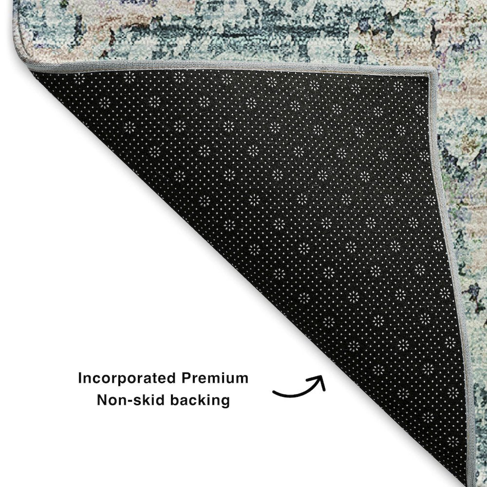 Premium Machine Washable Mayfield  Teal 10' x 14' Rug