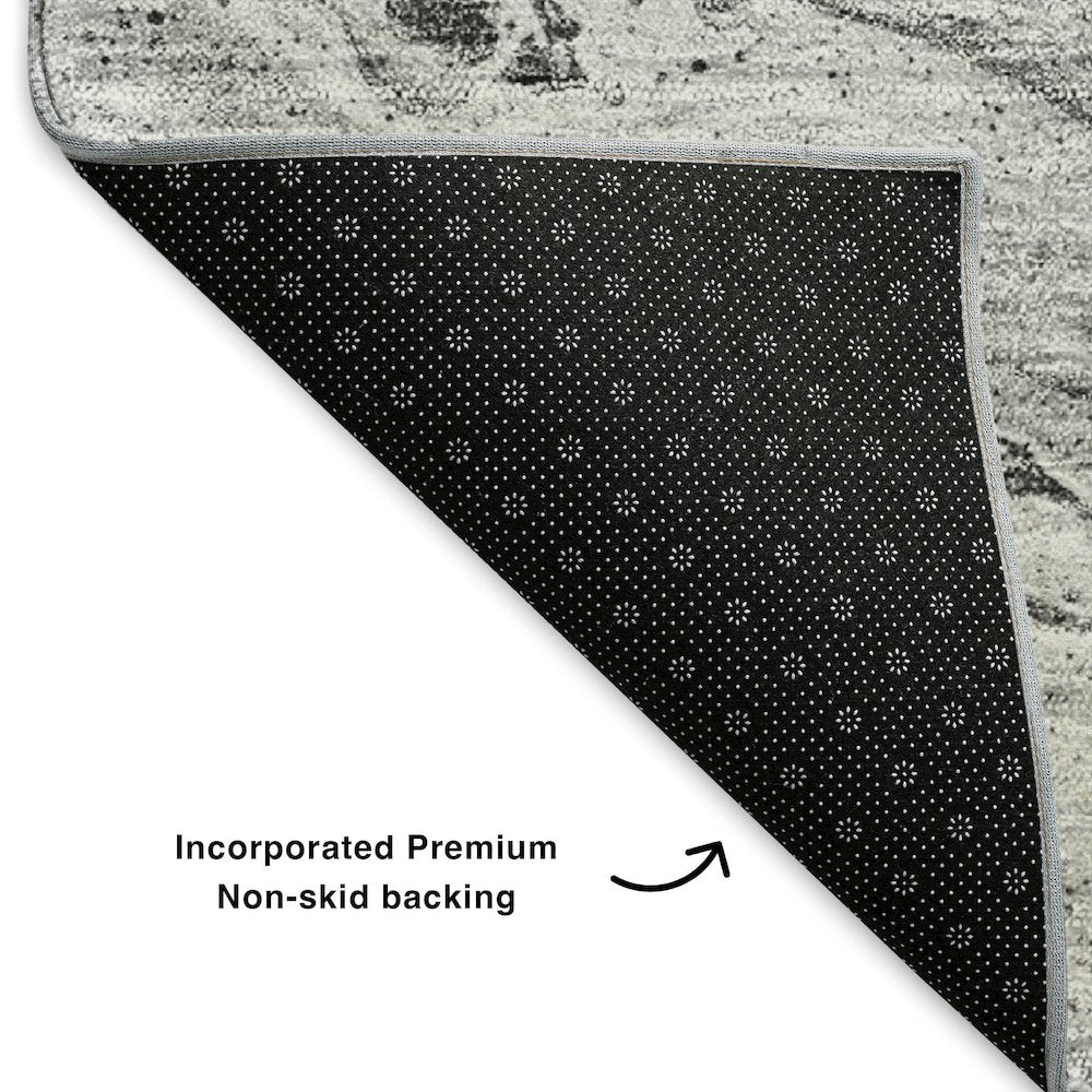 Premium Machine Washable Mayfield  Gray 10' x 14' Rug