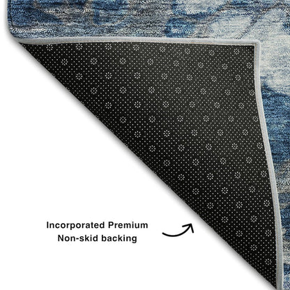 Premium Machine Washable Mayfield AMF698 Blue 10' x 14' Rug