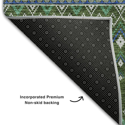 Premium Machine Washable Mayfield AMF708 Olive 10' x 14' Rug
