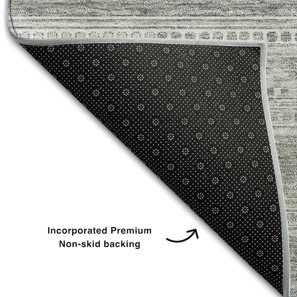 Premium Machine Washable Mayfield AMF714 Silver 10' x 14' Rug