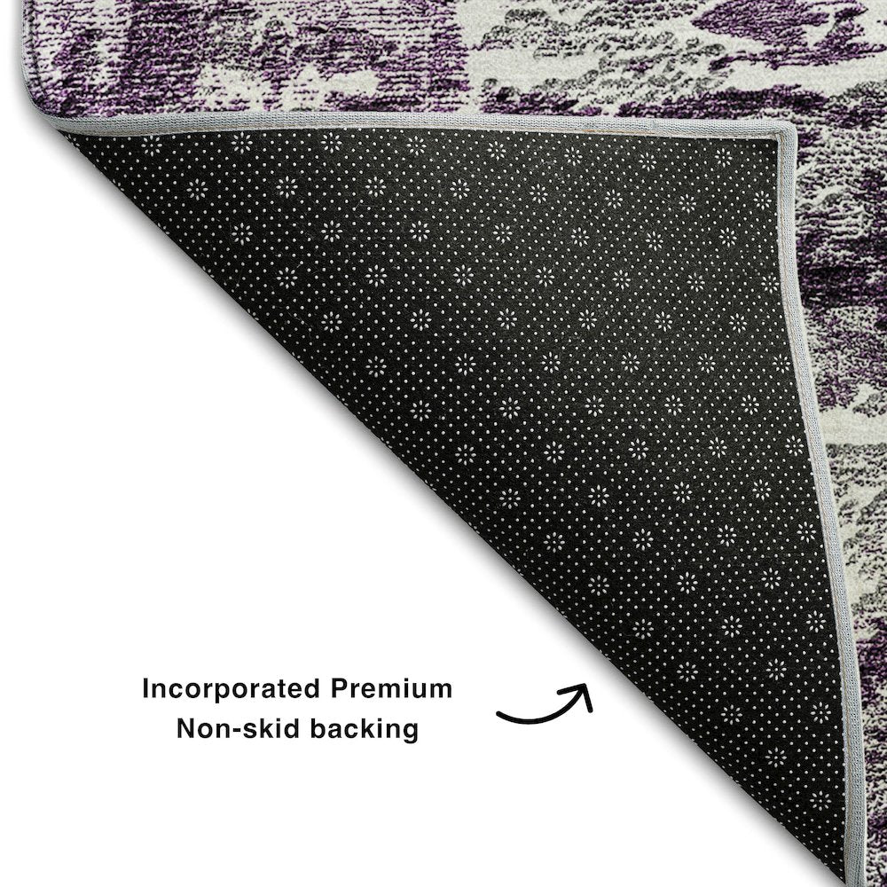 Premium Machine Washable Mayfield AMF718 Eggplant 10' x 14' Rug