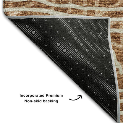 Premium Machine Washable Mayfield AMF730 Terracotta 10' x 14' Rug