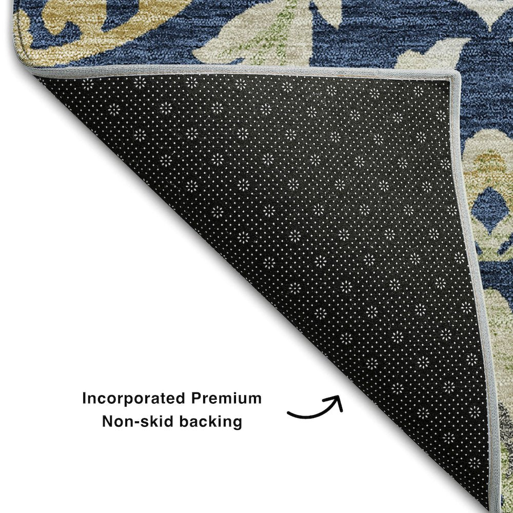 Premium Machine Washable Mayfield AMF751 Navy 10' x 14' Rug