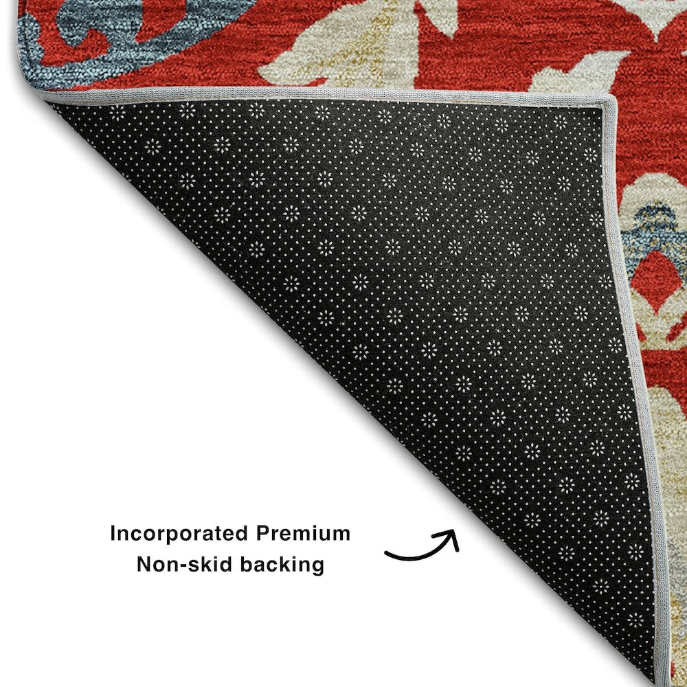 Premium Machine Washable Mayfield AMF751 Red 10' x 14' Rug
