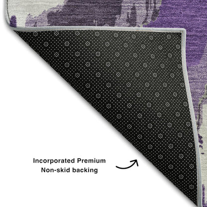 Premium Machine Washable Mayfield AMF865 Purple 10' x 14' Rug