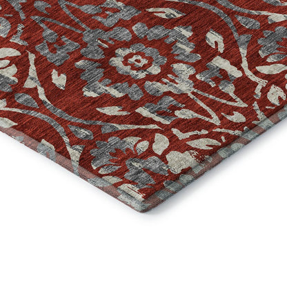 Premium Machine Washable Mayfield AMF868 Red 10' x 14' Rug