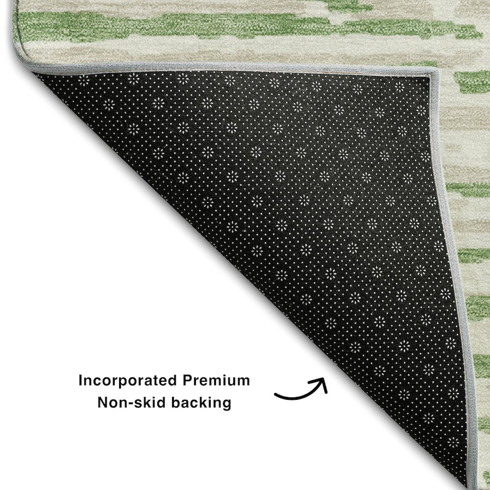 Premium Machine Washable Mayfield AMF888 Green 10' x 14' Rug
