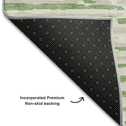 Premium Machine Washable Mayfield AMF888 Green 10' x 14' Rug