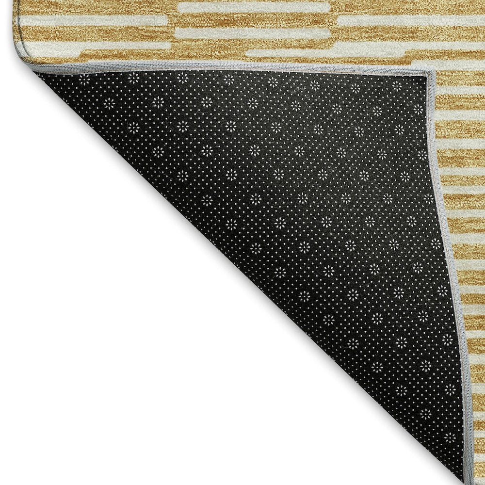 Premium Machine Washable Mayfield AMF918 Gold 10' x 14' Rug