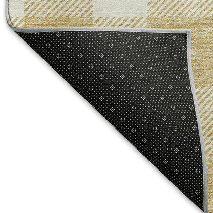 Premium Machine Washable Mayfield AMF923 Gold 10' x 14' Rug