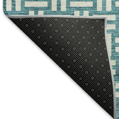 Premium Machine Washable Mayfield AMF925 Teal 10' x 14' Rug