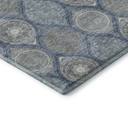 Premium Machine Washable Mayfield AMF976 Navy 10' x 14' Rug