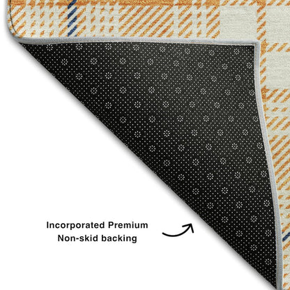 Premium Machine Washable Mayfield AMF993 Orange 10' x 14' Rug