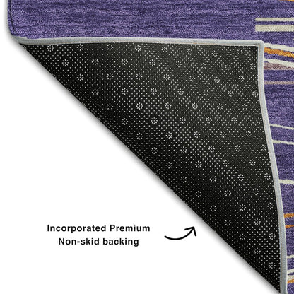 Premium Machine Washable Mayfield AMF996 Purple 10' x 14' Rug