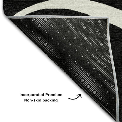 Premium Machine Washable Mayfield AMF999 Black 10' x 14' Rug