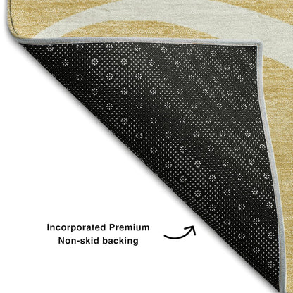 Premium Machine Washable Mayfield AMF999 Gold 10' x 14' Rug