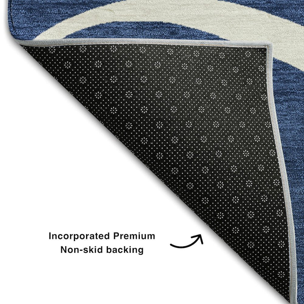 Premium Machine Washable Mayfield AMF999 Navy 10' x 14' Rug