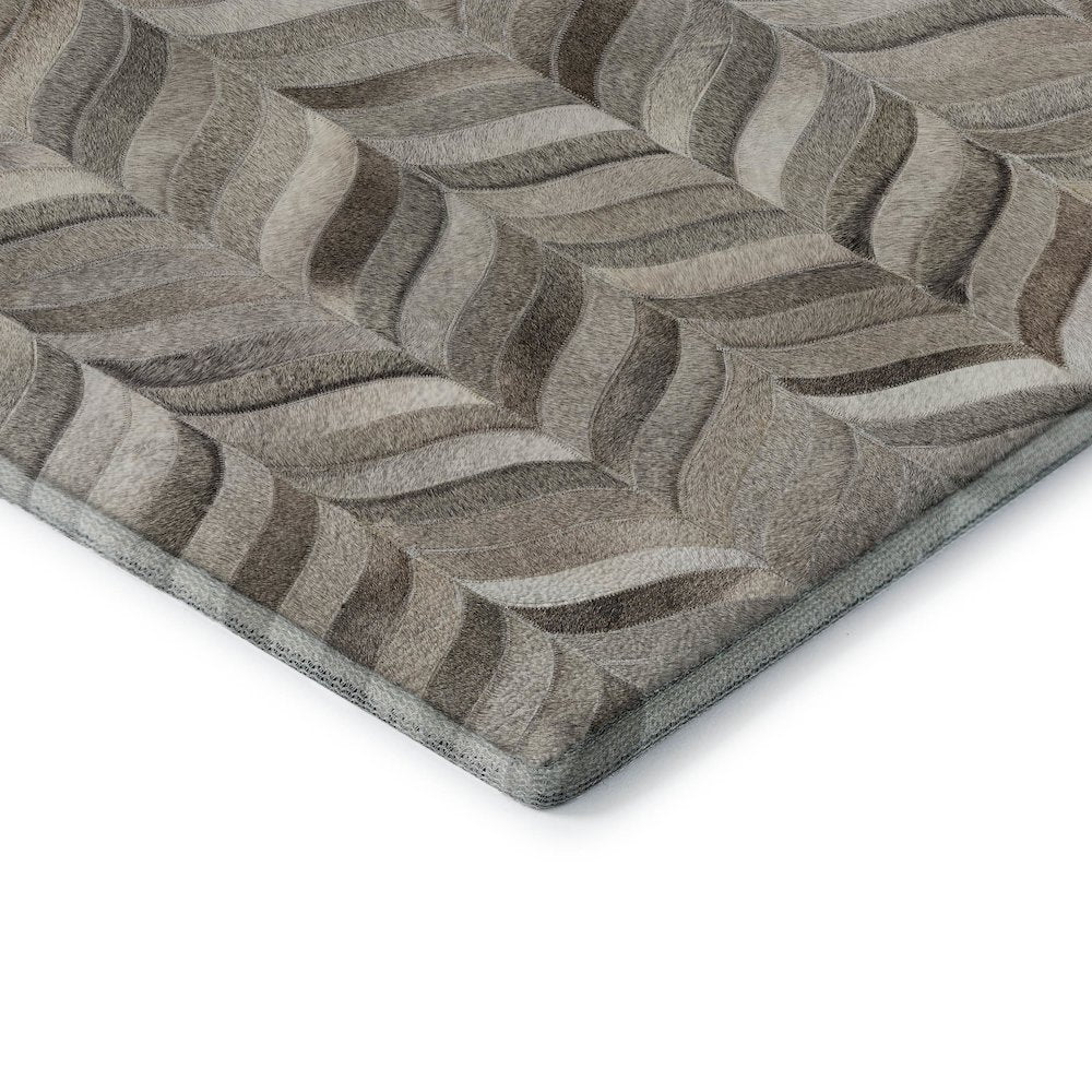 Luxury Washable Indoor/Outdoor Bozeman Gray 10' x 14' Rug