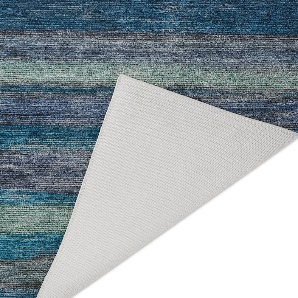 Luxury Washable Indoor/Outdoor Kochi Blue 10' x 14' Rug