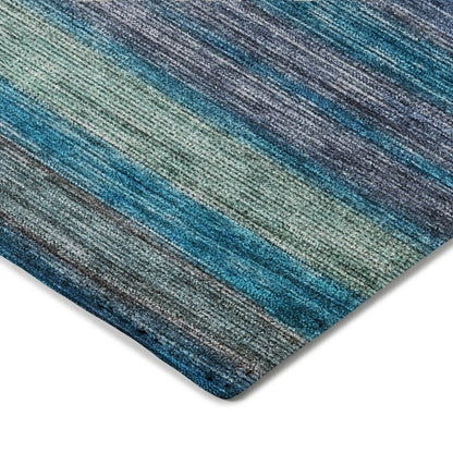 Luxury Washable Indoor/Outdoor Kochi Blue 10' x 14' Rug