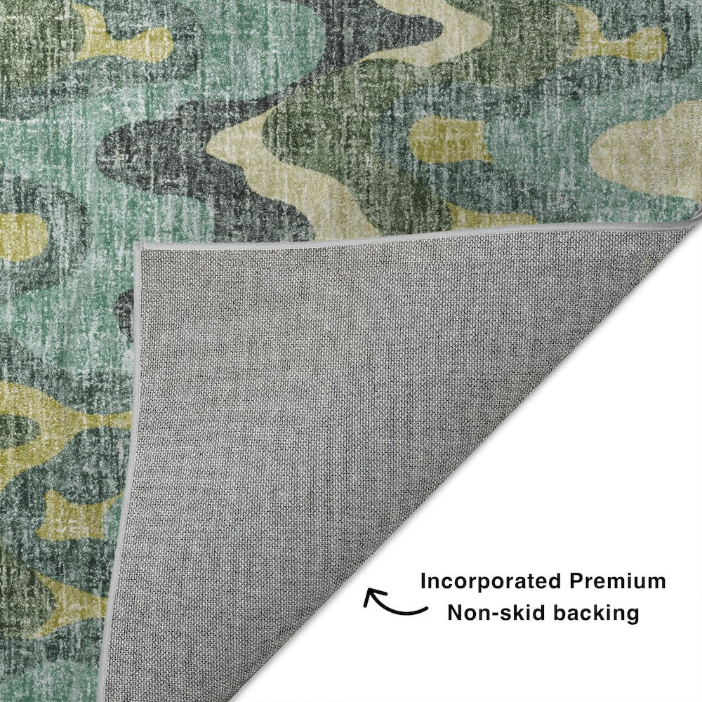 Luxury Washable Lorenzo Teal 10' x 14' Rug