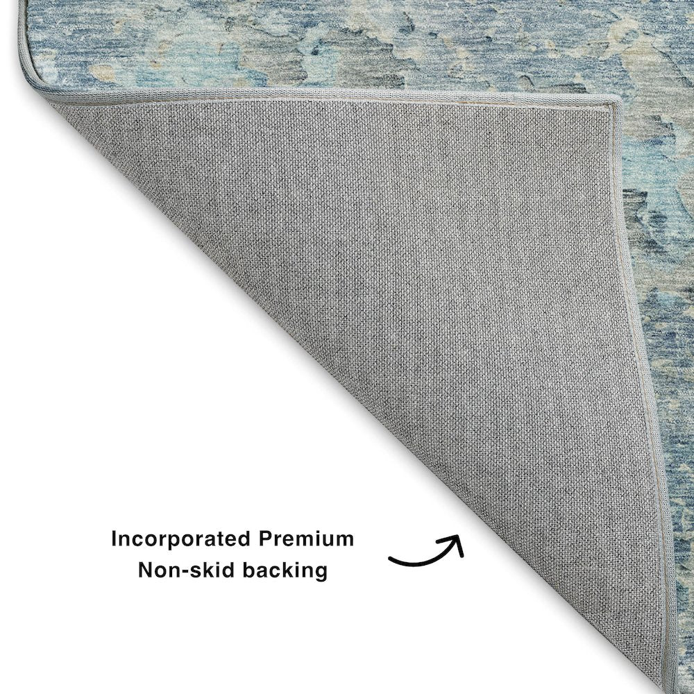 Luxury Washable Indoor/Outdoor Ravenna Blue 10' x 14' Rug