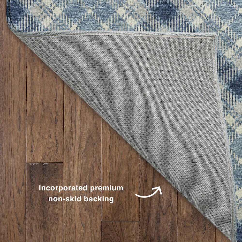 Luxury Washable Indoor/Outdoor Soft Essentials SE3 Blue 10' x 14' Rug