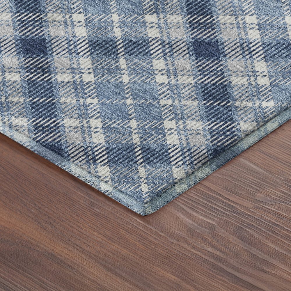 Luxury Washable Indoor/Outdoor Soft Essentials SE3 Blue 10' x 14' Rug