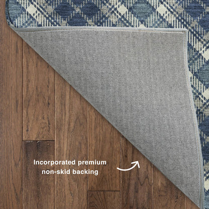 Luxury Washable Indoor/Outdoor Soft Essentials SE3 Blue 10' x 14' Rug