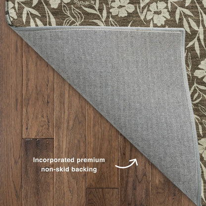 Luxury Washable Indoor/Outdoor Soft Essentials SE4 Brown 10' x 14' Rug