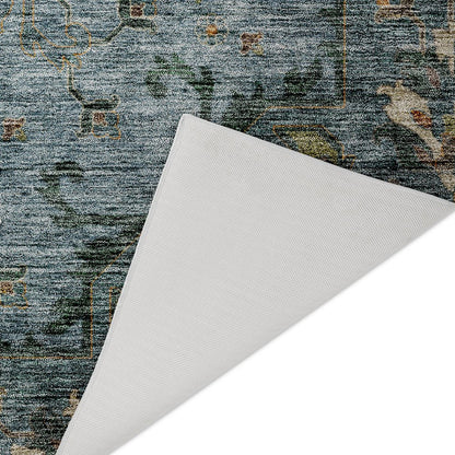 Indoor/Outdoor Silk Road Aqua 9' x 12' Rug
