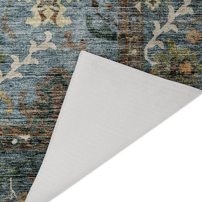 Indoor/Outdoor Silk Road Aqua 9' x 12' Rug