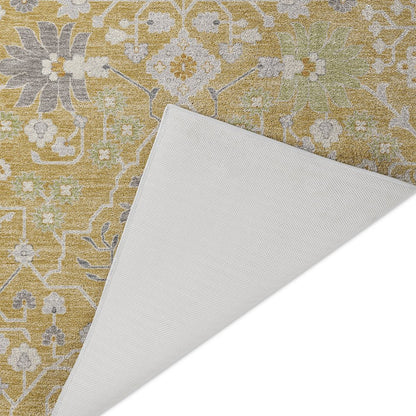 Luxury Washable Indoor/Outdoor Tabrook Gold 10' x 14' Rug