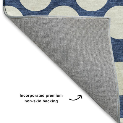 Luxury Washable Indoor/Outdoor The Reserve Navy 10' x 14' Rug
