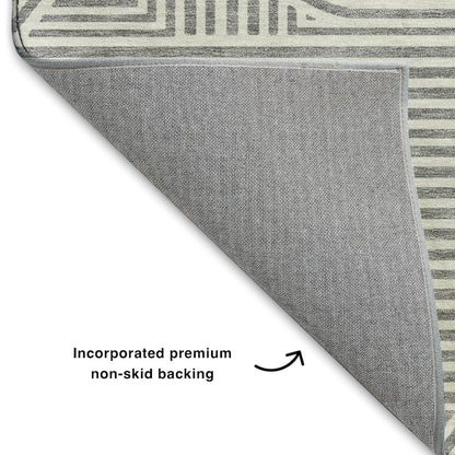 Luxury Washable Indoor/Outdoor The Reserve Gray 10' x 14' Rug