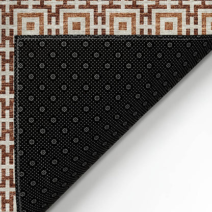 Indoor/Outdoor Marlo MO1 Paprika Washable 6' x 6' Rug