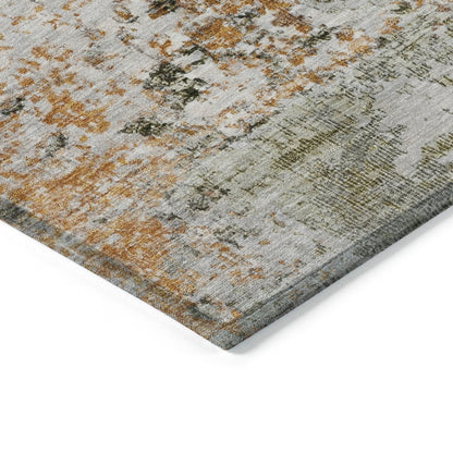 Machine Washable Indoor/Outdoor Chantille Terracotta 1'8" x 2'6" Rug