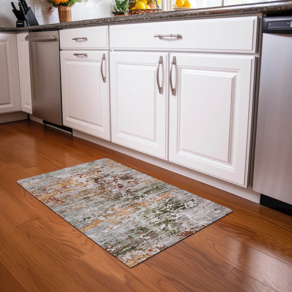 Machine Washable Indoor/Outdoor Chantille Terracotta 1'8" x 2'6" Rug