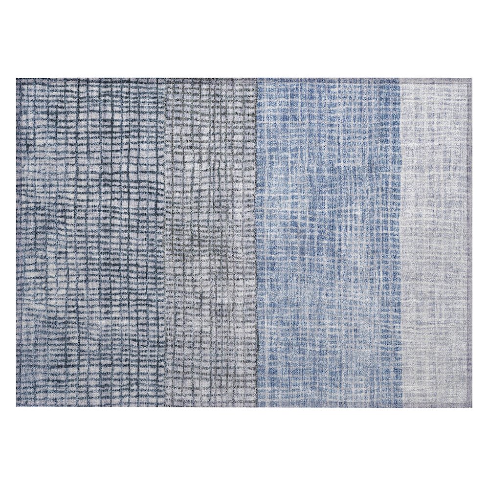 Machine Washable Indoor/Outdoor Chantille Blue 1'8" x 2'6" Rug