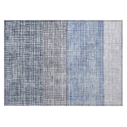 Machine Washable Indoor/Outdoor Chantille Blue 1'8" x 2'6" Rug