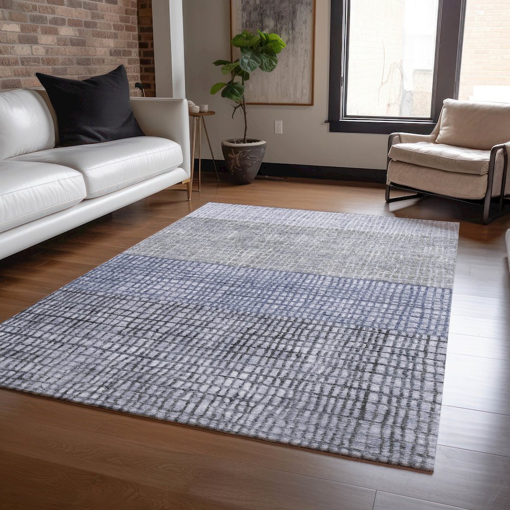 Machine Washable Indoor/Outdoor Chantille Denim 2'6" x 3'10" Rug