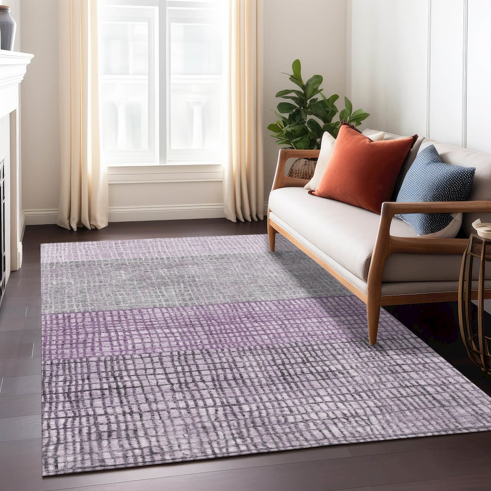 Machine Washable Indoor/Outdoor Chantille Plum 2'6" x 3'10" Rug