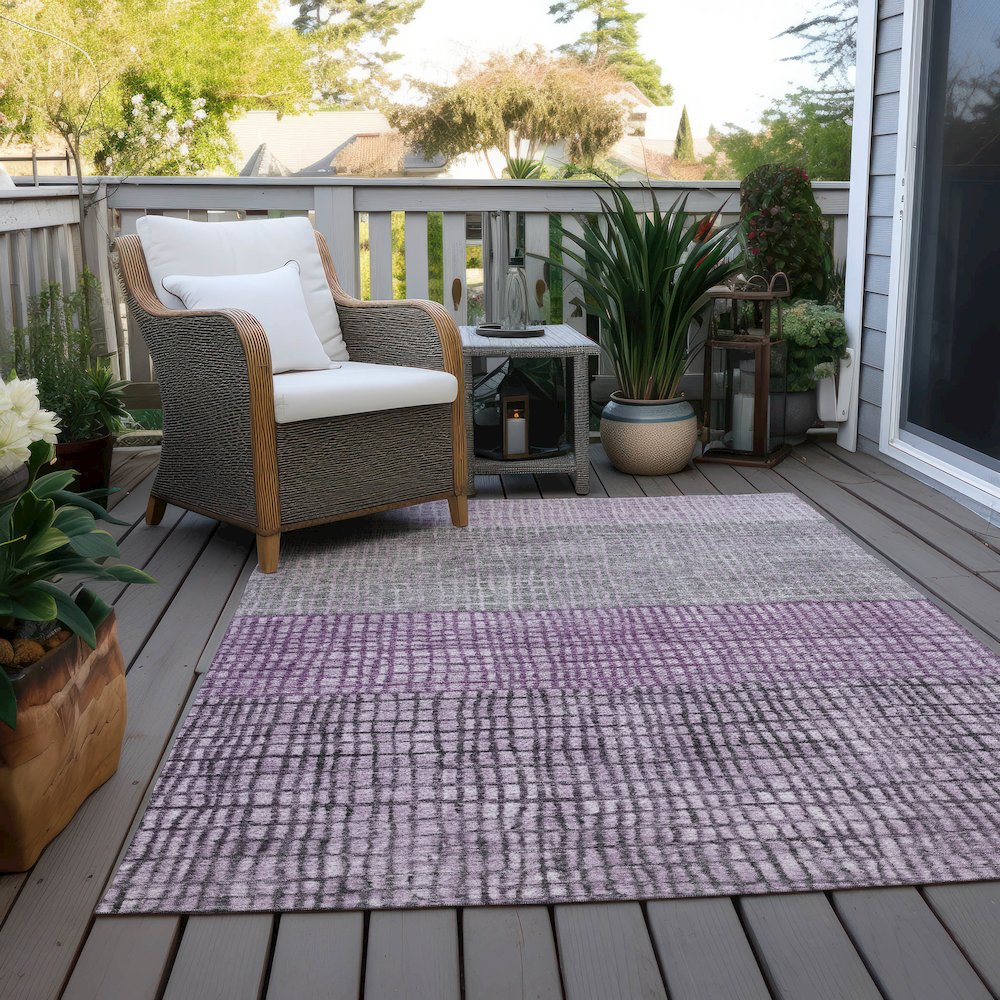 Machine Washable Indoor/Outdoor Chantille Plum 2'6" x 3'10" Rug