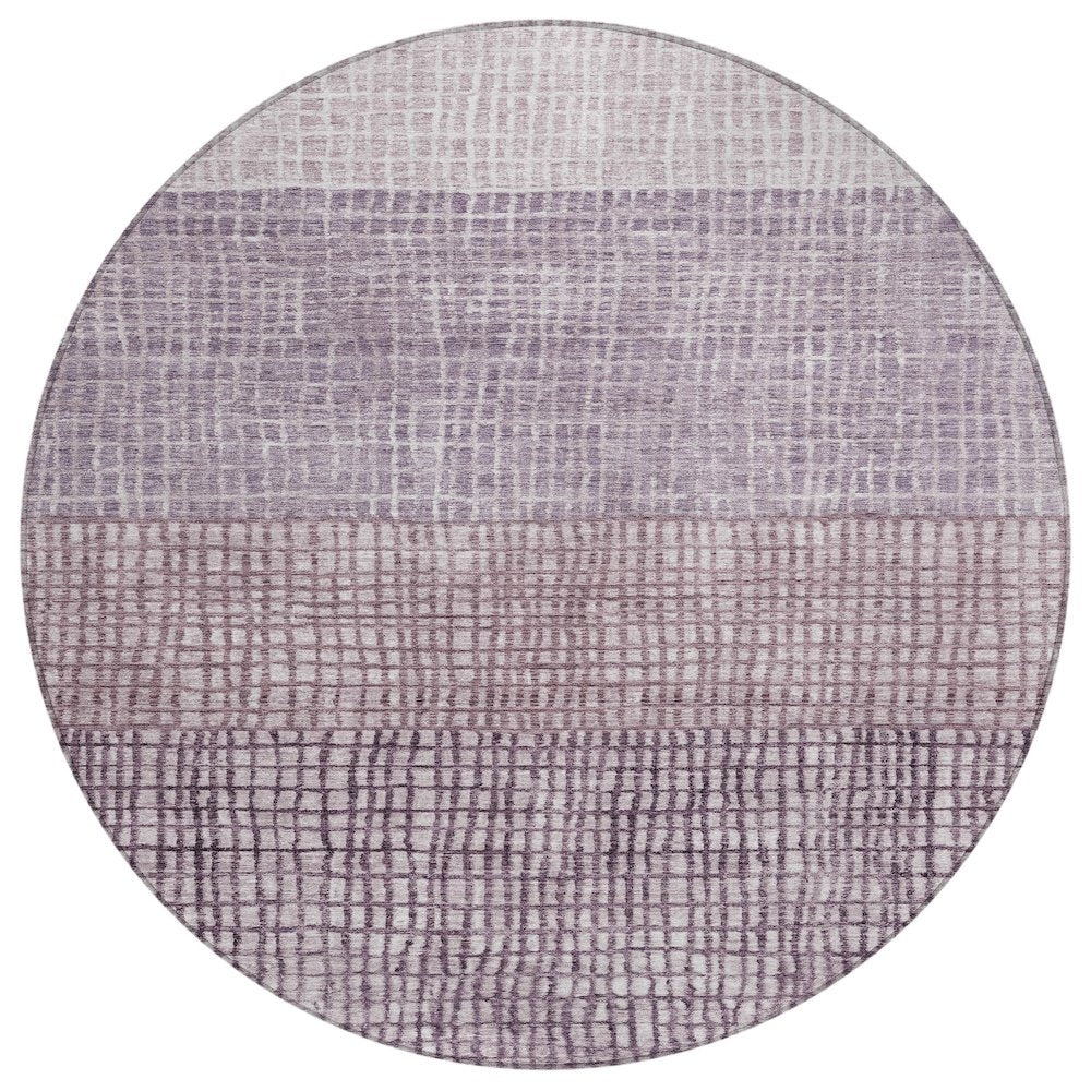 Machine Washable Indoor/Outdoor Chantille Purple 8' x 8' Round Rug