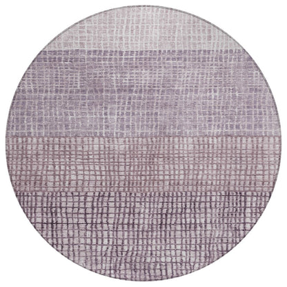 Machine Washable Indoor/Outdoor Chantille Purple 8' x 8' Round Rug