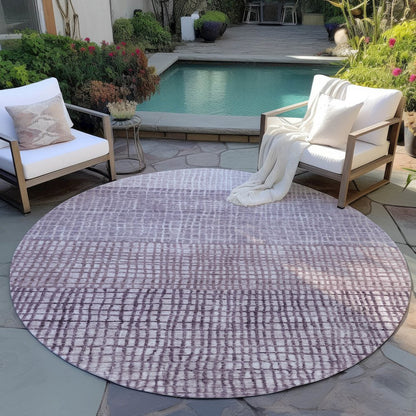 Machine Washable Indoor/Outdoor Chantille Purple 8' x 8' Round Rug