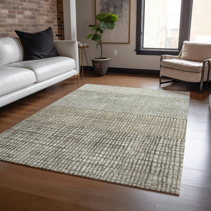 Machine Washable Indoor/Outdoor Chantille Taupe 2'6" x 3'10" Rug