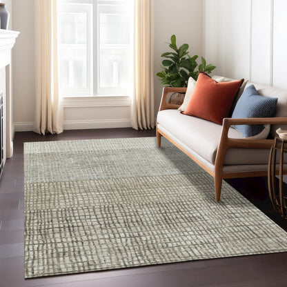 Machine Washable Indoor/Outdoor Chantille Taupe 2'6" x 3'10" Rug