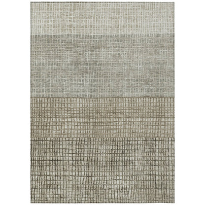 Machine Washable Indoor/Outdoor Chantille Taupe 2'6" x 3'10" Rug